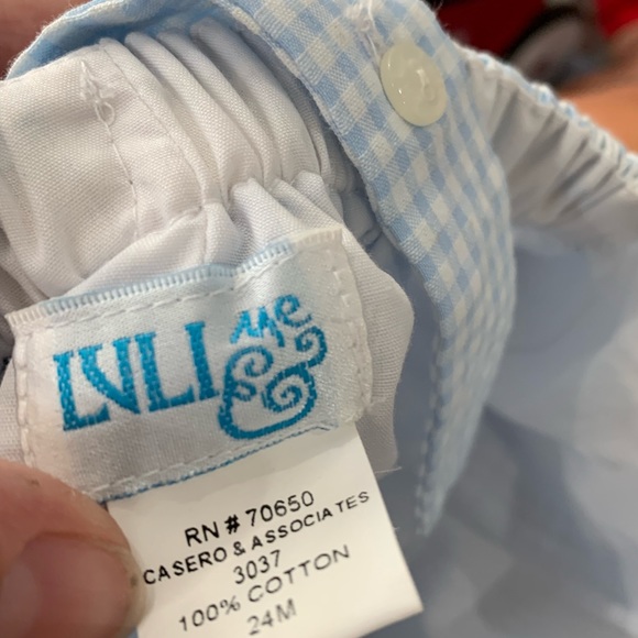 Luli and Me Gingham Overalls Bubble - Picture 2 of 2